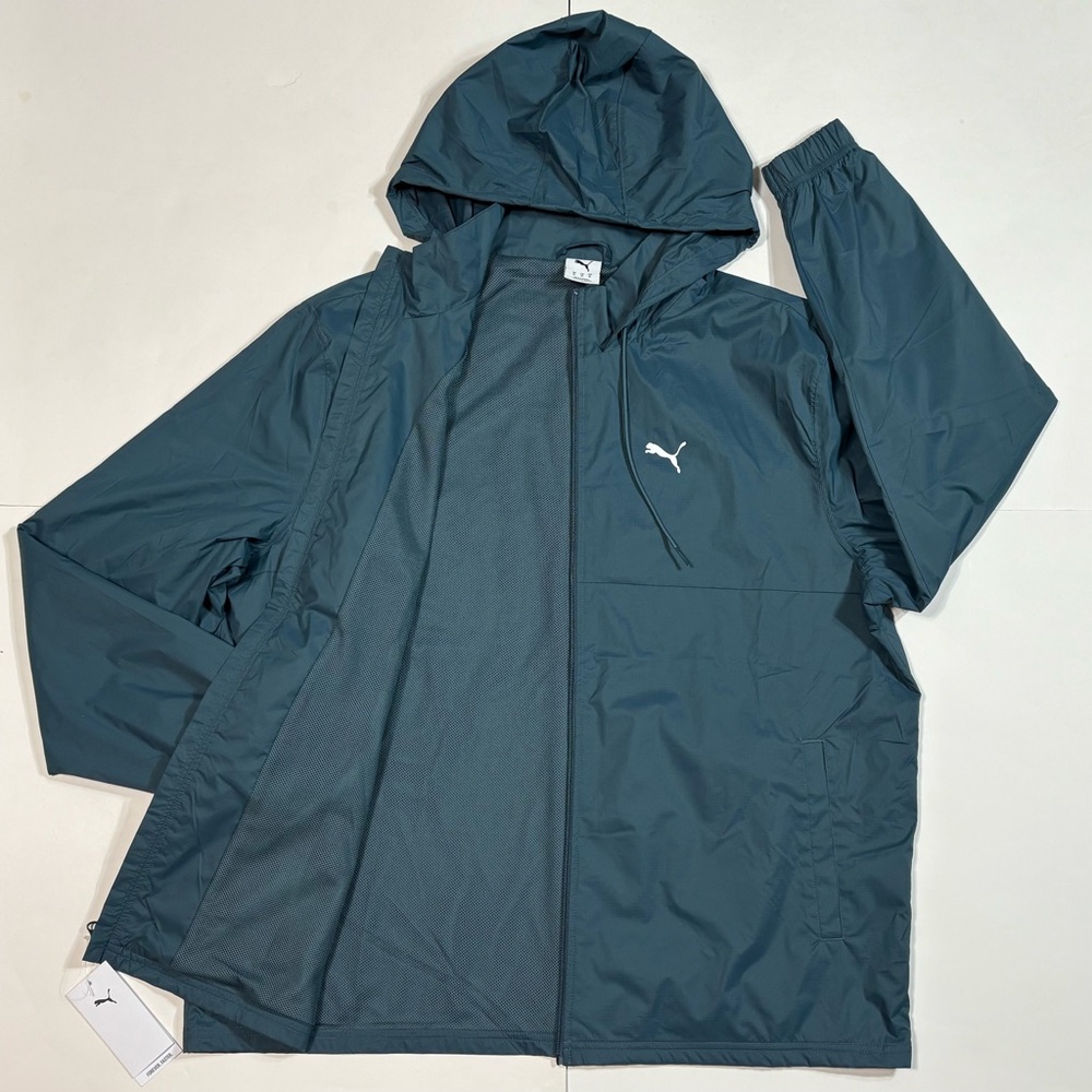 Puma Men’s size XL Woven Ripstop Jacket Full Zip Windbreaker Teal 690546_25 NEW